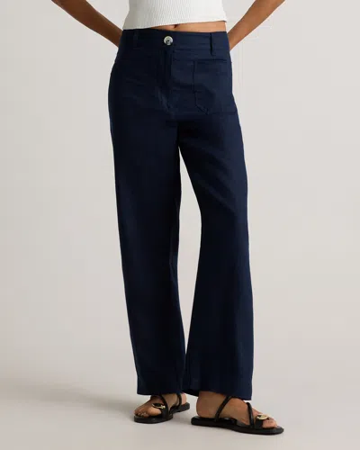 Quince Women's 100% European Linen Patch Pocket Wide Leg Pants