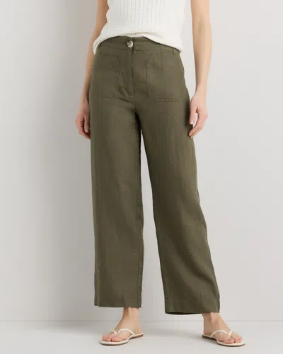 Quince Women's 100% European Linen Patch Pocket Wide Leg Pants