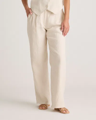 Quince Women's 100% European Linen Pleated Trouser In Sand
