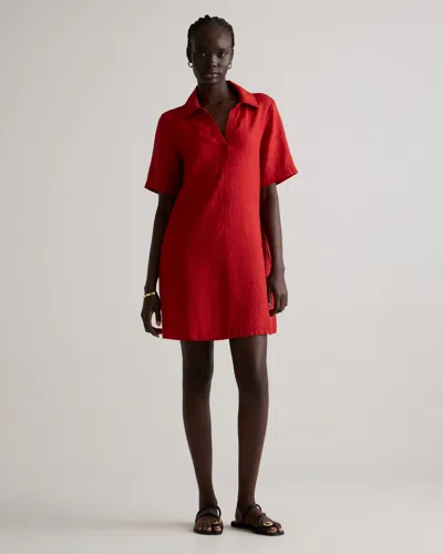 Quince Women's 100% European Linen Popover Mini Dress