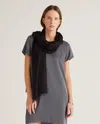Quince Women's 100% European Linen Scarf In Black
