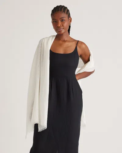 Quince Women's 100% European Linen Scarf In White