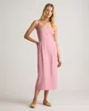 Quince Women's 100% European Linen Scoop Neck Midi Dress In Mauve Mist