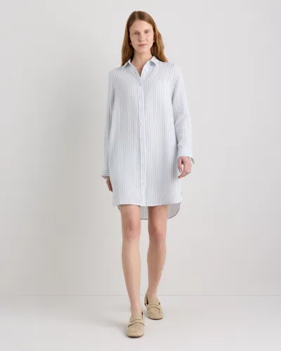 Quince Women's 100% European Linen Shirt Dress In Gray