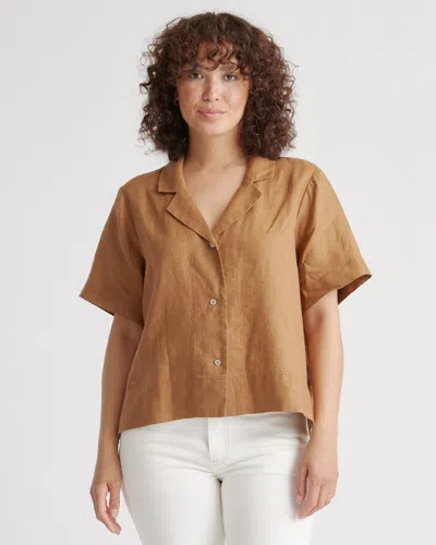 Quince Women's 100% European Linen Short Sleeve Shirt