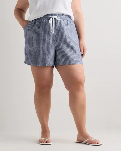 Quince Women's 100% European Linen Shorts In Blue