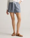 Quince Women's 100% European Linen Shorts In Chambray Stripe