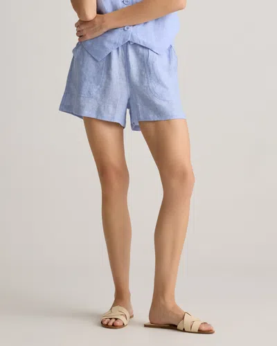 Quince Women's 100% European Linen Shorts In French Blue