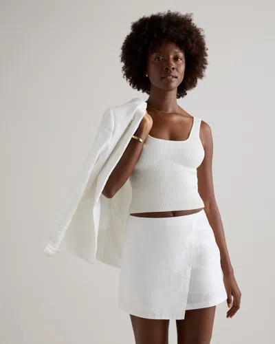 Quince Women's 100% European Linen Skort In White