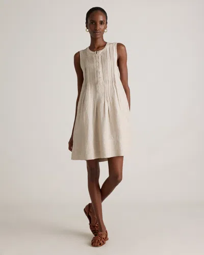 Quince Women's 100% European Linen Sleeveless Swing Dress In Flax