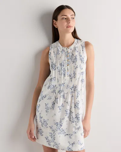 Quince Women's 100% European Linen Sleeveless Swing Dress In White