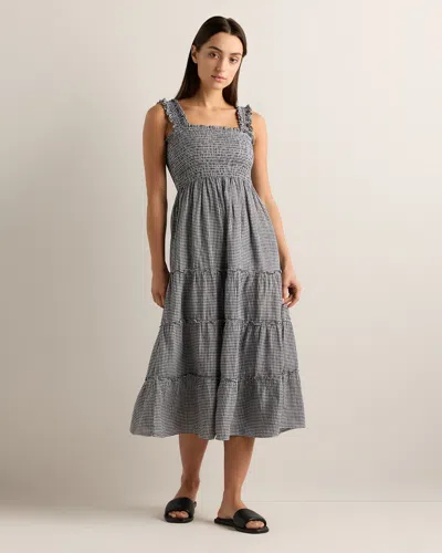 Quince Women's 100% European Linen Smocked Midi Dress