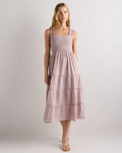 Quince Women's 100% European Linen Smocked Midi Dress