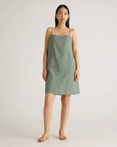 Quince Women's 100% European Linen Spaghetti Strap Mini Dress In Light Cargo