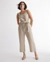 Quince Women's 100% European Linen Square Neck Jumpsuit In Driftwood