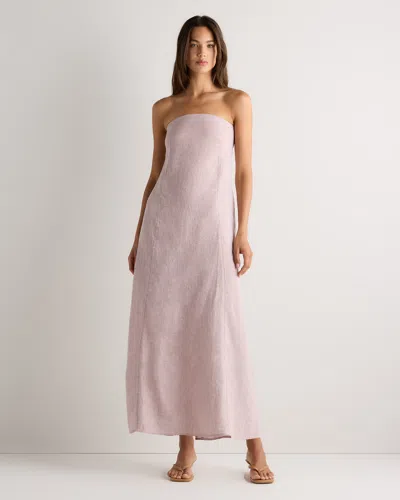 Quince Women's 100% European Linen Strapless Maxi Dress In Multi