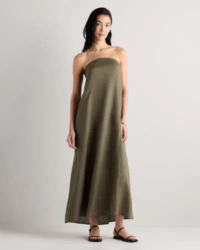 Quince Women's 100% European Linen Strapless Maxi Dress In Multi