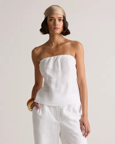Quince Women's 100% European Linen Strapless Top