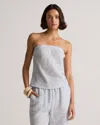 Quince Women's 100% European Linen Strapless Top