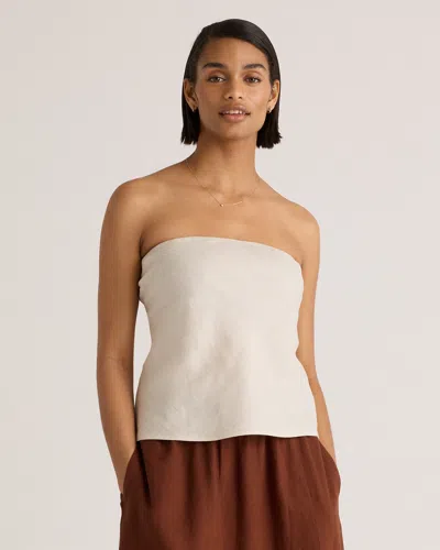 Quince Women's 100% European Linen Strapless Top In Sand