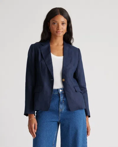 Quince Women's 100% European Linen Structured Blazer In Deep Navy