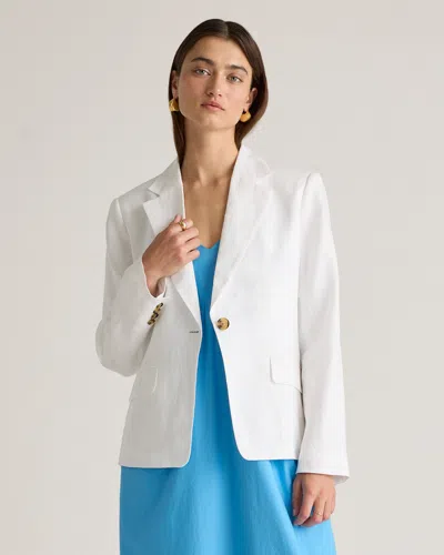 Quince Women's 100% European Linen Structured Blazer In White
