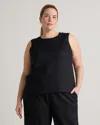 Quince Women's 100% European Linen Tank Top In Black