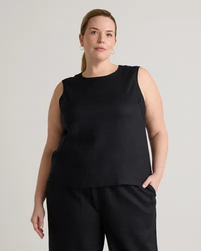Quince Women's 100% European Linen Tank Top In Black
