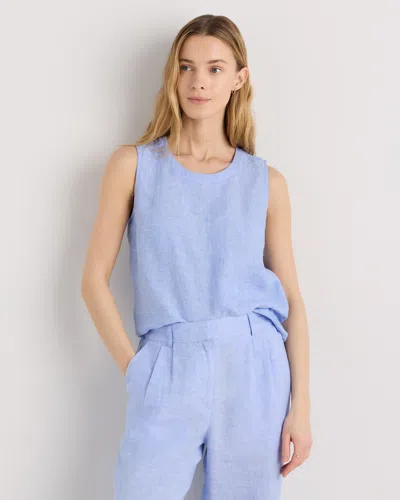 Quince Women's 100% European Linen Tank Top In Blue