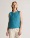 Quince Women's 100% European Linen Tank Top In Mineral Blue