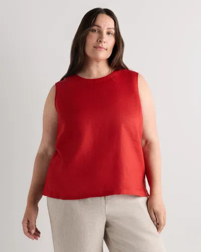 Quince Women's 100% European Linen Tank Top In Red