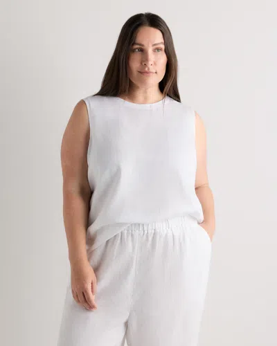 Quince Women's 100% European Linen Tank Top In White