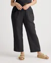 Quince Women's 100% European Linen Tapered Ankle Pants In Black