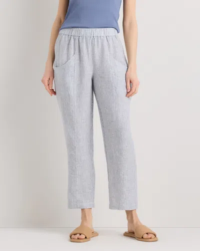 Quince Women's 100% European Linen Tapered Ankle Pants In Blue