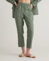 QUINCE WOMEN'S 100% EUROPEAN LINEN TAPERED ANKLE PANTS