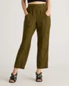 QUINCE WOMEN'S 100% EUROPEAN LINEN TAPERED ANKLE PANTS