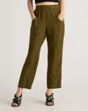Quince Women's 100% European Linen Tapered Ankle Pants In Martini Olive