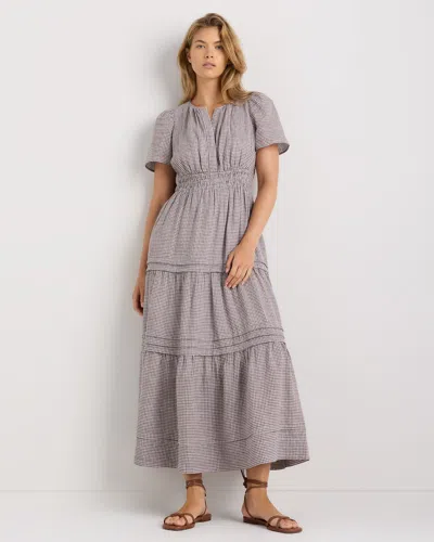 Quince Women's 100% European Linen Tiered Maxi Dress In Multi
