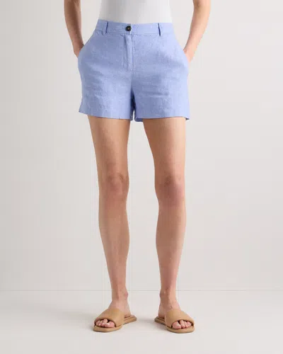 Quince Women's 100% European Linen Trouser Shorts In Blue