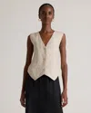 Quince Women's 100% European Linen Vest In Flax