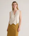 Quince Women's 100% European Linen Vest In Sand