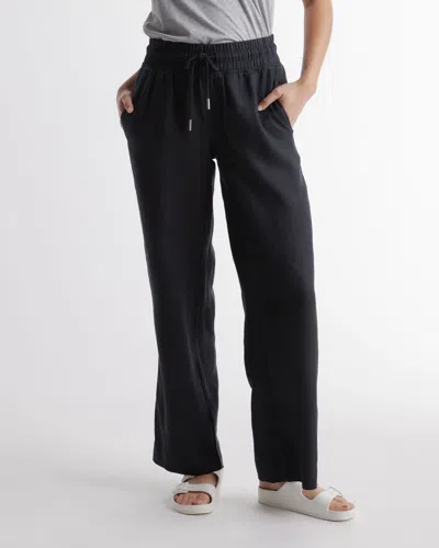 Quince Women's 100% European Linen Wide Leg Pants In Black