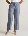 Quince Women's 100% European Linen Wide Leg Pants In Chambray Stripe