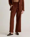 Quince Women's 100% European Linen Wide Leg Pants In Chocolate