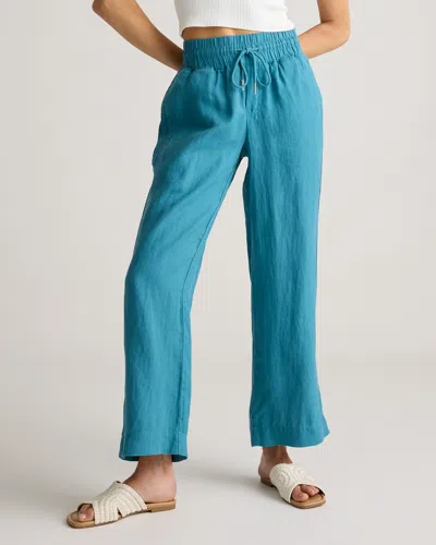 Quince Women's 100% European Linen Wide Leg Pants In Mineral Blue