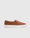Quince Women's 100% Handwoven Leather Slip On Sneaker In Cognac