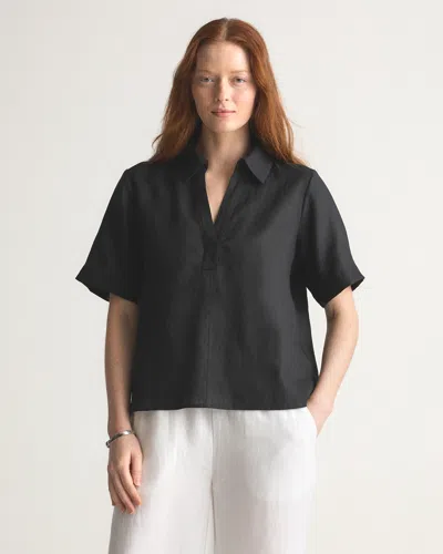 Quince Women's 100% Linen Short Sleeve Popover Top