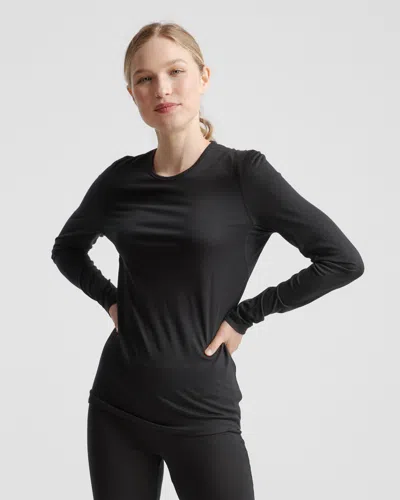 Quince Women's 100% Merino Wool All-season Long Sleeve Base Layer In Black