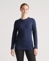 Quince Women's 100% Merino Wool All-season Long Sleeve Base Layer In Navy