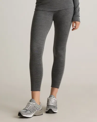 Quince Women's 100% Merino Wool Cold Weather Base Layer Legging In Heather Charcoal Grey